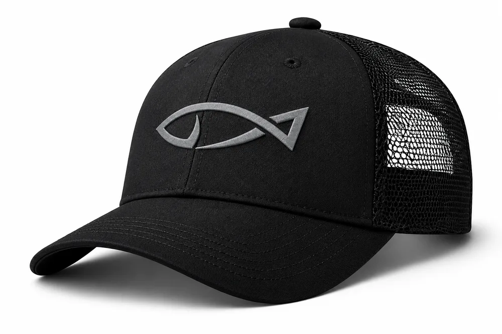 Fish Mark Trucker — Black