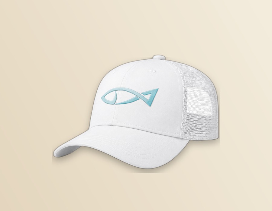 White trucker cap