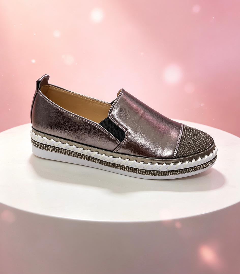 Crystal Slip-On — Pewter