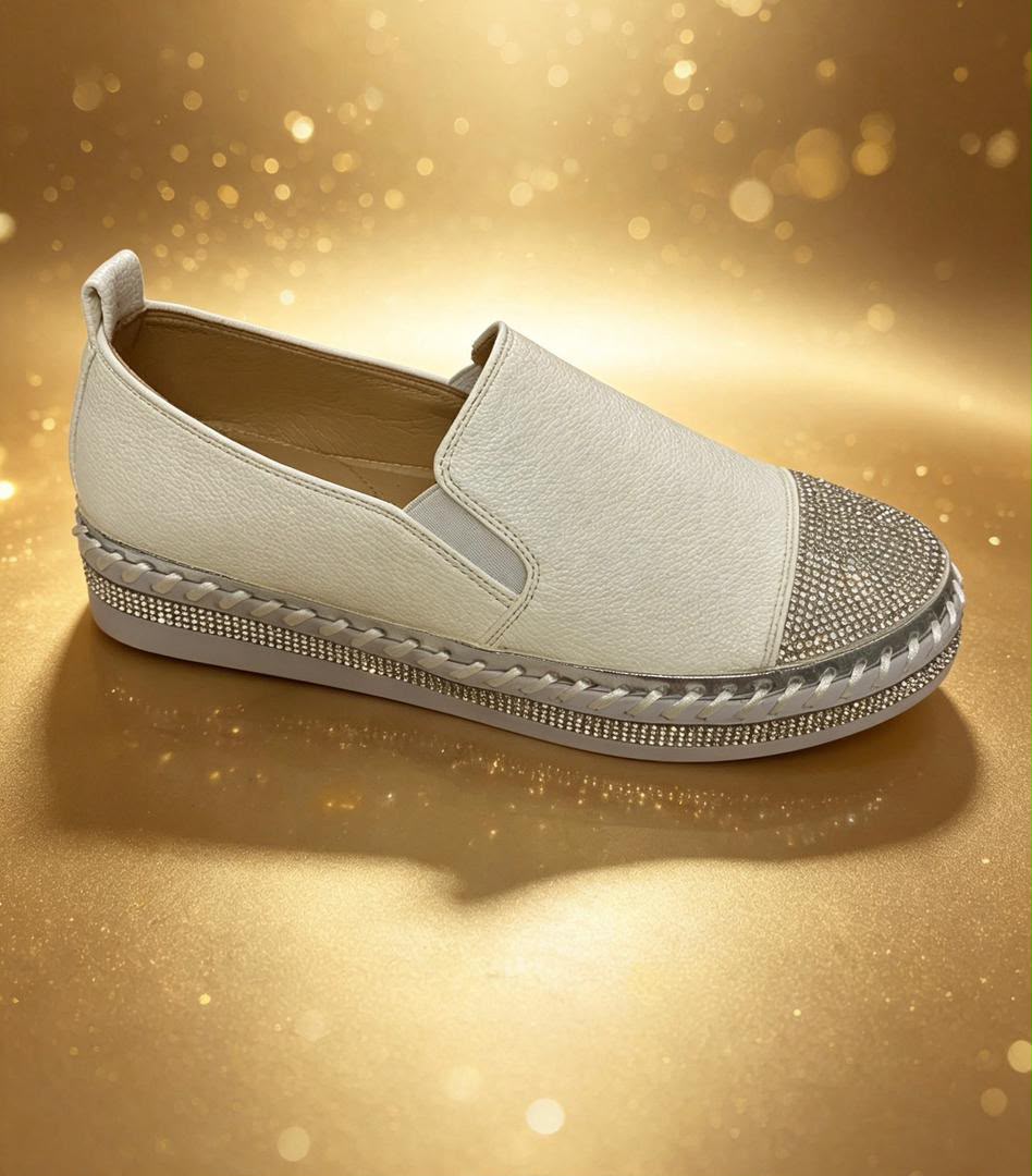 Crystal Slip-On — White